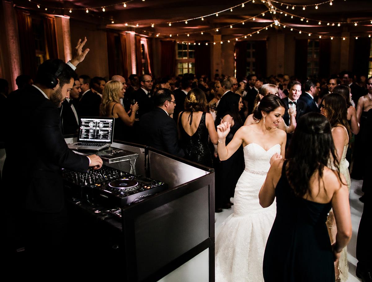 Elegant wedding reception with DJ entertainment and dance floor