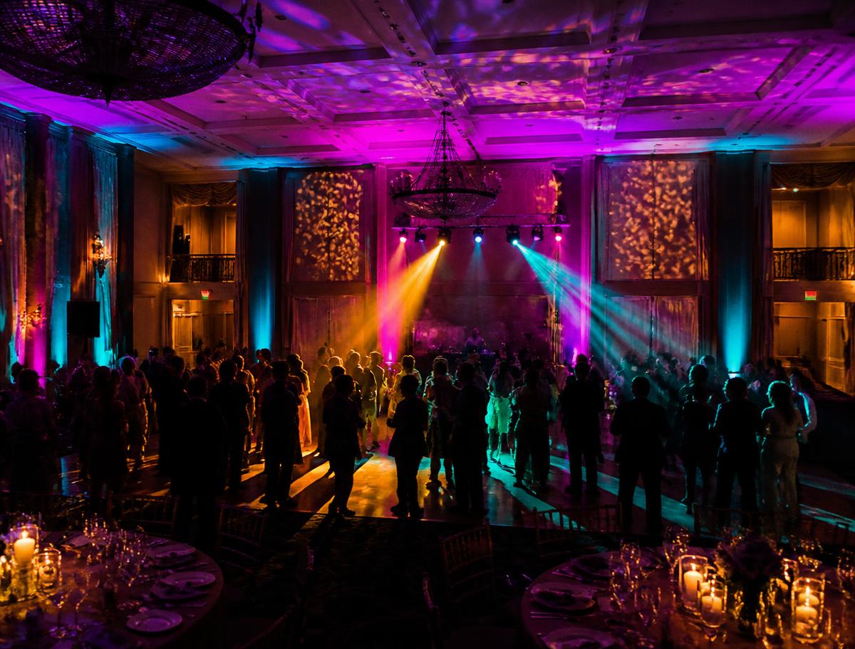 Event venue with professional special lighting effects
